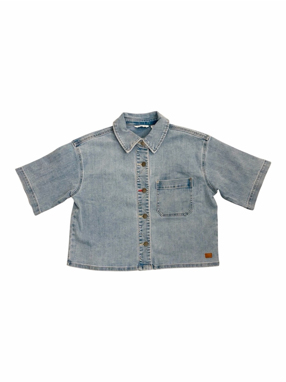 Peace Love World Short-Sleeve Denim Jacket